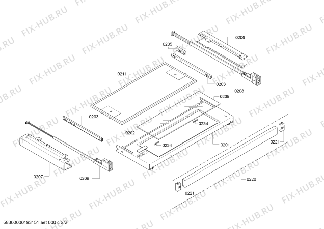 Взрыв-схема вытяжки Bosch DFM064W53 Bosch - Схема узла 02