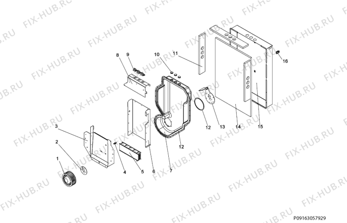 Взрыв-схема стиральной машины Electrolux TKSL5M102 - Схема узла Air duct