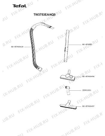 Взрыв-схема пылесоса Tefal TW3753EA/4Q0 - Схема узла RP005532.3P2