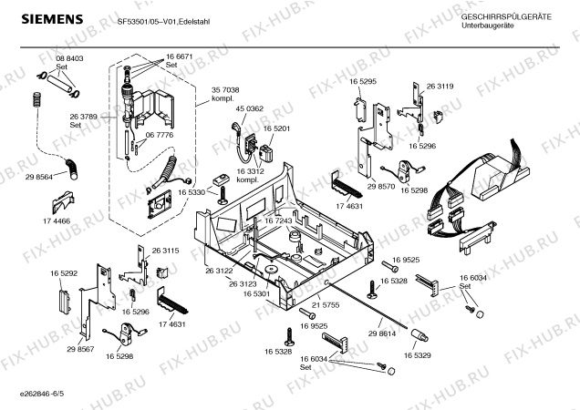 Взрыв-схема посудомоечной машины Siemens SF53501 - Схема узла 05