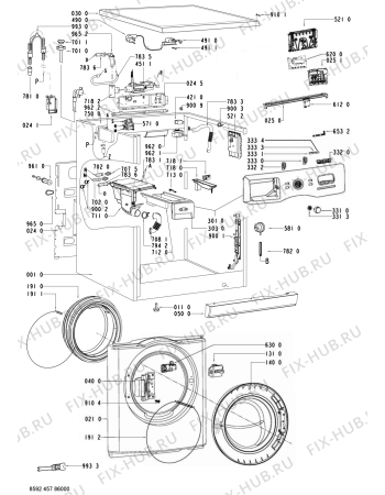 Схема №1 AWOE 91400 STEAM WP с изображением Декоративная панель для стиралки Whirlpool 480111102843