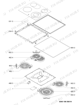 Схема №1 ECV 3460 IN с изображением Поверхность для электропечи Whirlpool 481010646689