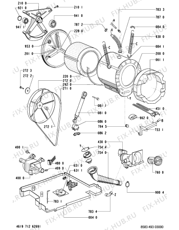 Схема №1 WAK 1600 HE/2-D с изображением Двигатель (мотор) для стиральной машины Whirlpool 481236158148