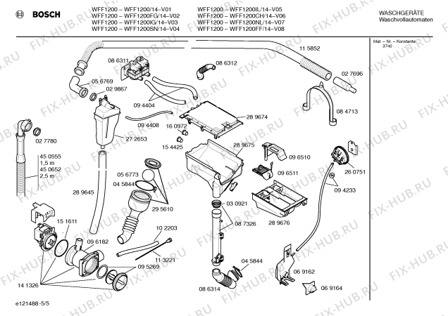 Схема №3 WFF1400CH WFF1400 с изображением Инструкция по эксплуатации для стиральной машины Bosch 00519402