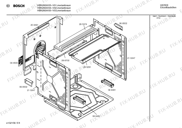 Схема №2 HBN260A с изображением Панель для плиты (духовки) Bosch 00285610