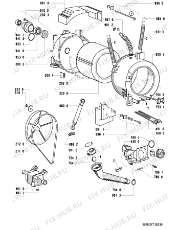 Взрыв-схема стиральной машины Whirlpool AWM 277/3 - Схема узла
