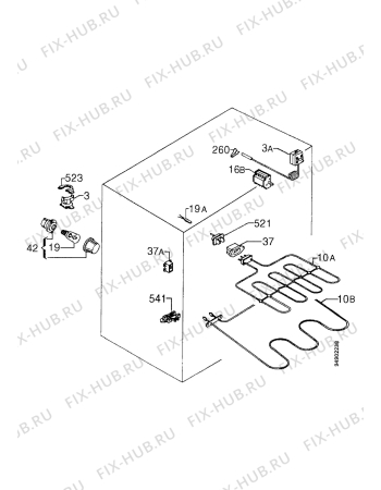 Взрыв-схема плиты (духовки) Zanussi BN213B - Схема узла Electrical equipment