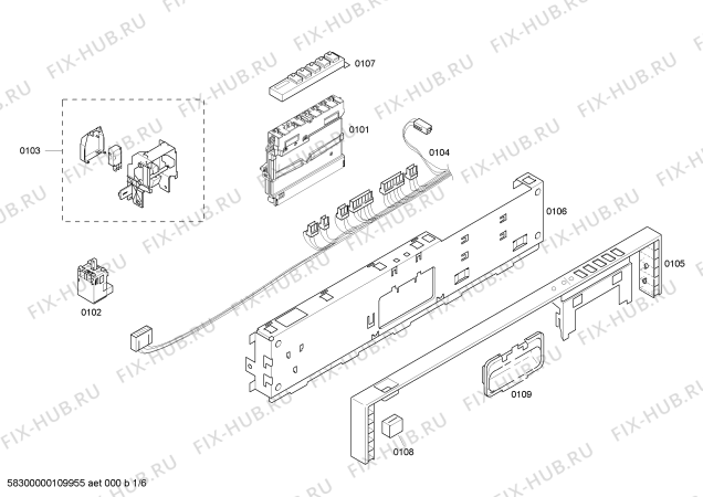 Схема №4 SL84A305UC hydroSensor с изображением Внешняя дверь для посудомойки Siemens 00475877