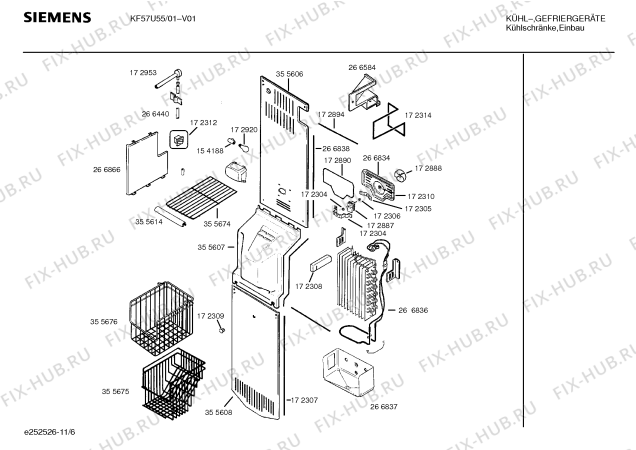 Схема №6 KG66U55 с изображением Панель для холодильника Siemens 00266938