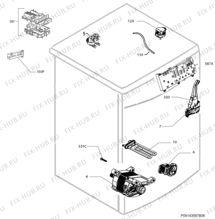 Взрыв-схема стиральной машины Zanussi ZWH7120P - Схема узла Electrical equipment 268