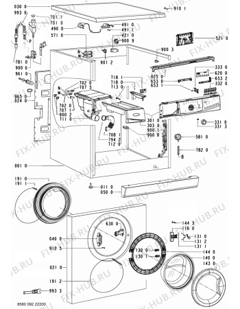 Схема №1 WA 6410 HA с изображением Обшивка для стиралки Whirlpool 480111103956