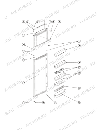 Взрыв-схема холодильника Hotpoint-Ariston RMT1185XNF (F048642) - Схема узла