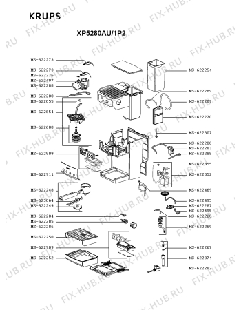 Схема №2 XP5280AU/1P2 с изображением Электропитание для электрокофемашины Krups MS-622282