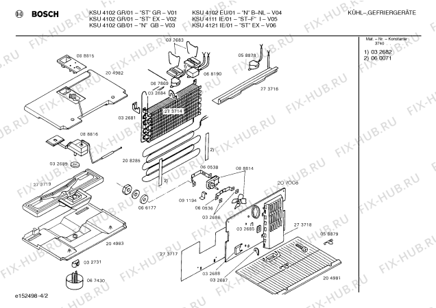 Взрыв-схема холодильника Bosch KSU4102GR - Схема узла 02