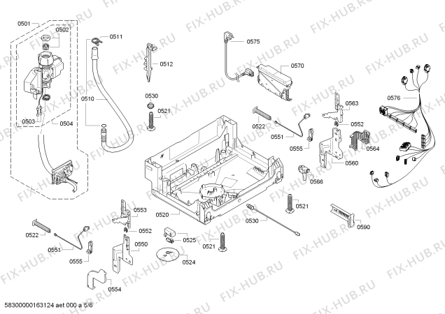 Взрыв-схема посудомоечной машины Bosch SMV58M20EU, SuperSilence - TP3 - Схема узла 05