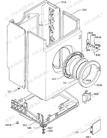 Взрыв-схема стиральной машины Castor CC962 - Схема узла Cabinet + armatures