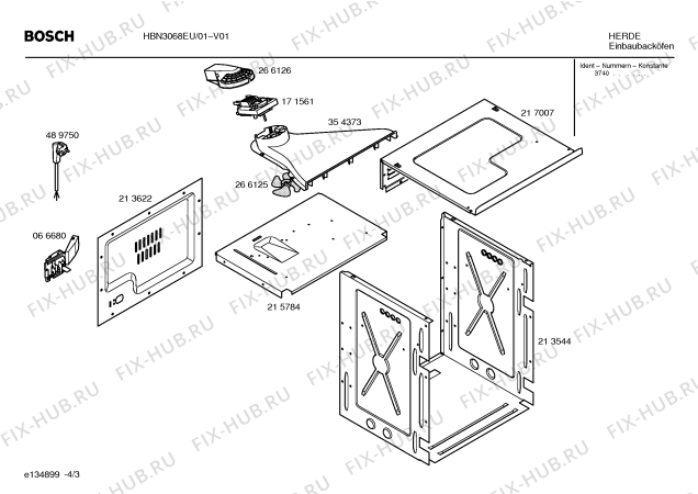 Взрыв-схема плиты (духовки) Bosch HBN3068EU - Схема узла 03