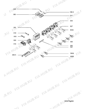 Взрыв-схема плиты (духовки) Aeg Electrolux E3101-4-W EURO - Схема узла Functional parts 267