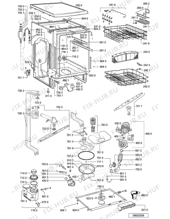 Схема №1 GSFS 4551 WS с изображением Ручка для посудомоечной машины Whirlpool 481246038143