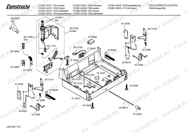 Взрыв-схема посудомоечной машины Constructa CG361J8 - Схема узла 05