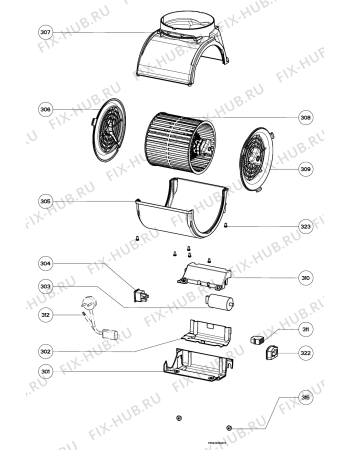 Взрыв-схема вытяжки Aeg Electrolux DD9995-W - Схема узла Section 3