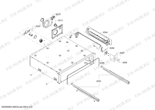 Схема №2 WS261111 с изображением Панель для духового шкафа Bosch 00685723