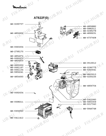 Взрыв-схема микроволновой печи Moulinex AT622F(0) - Схема узла TP002389.7P3