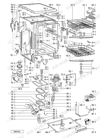Схема №1 ADP 903/S WH с изображением Блок управления для посудомоечной машины Whirlpool 481221478398