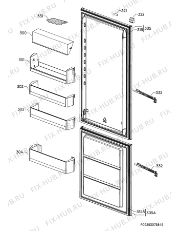 Взрыв-схема холодильника Ikea KOLDGRADER 80366076 - Схема узла Door