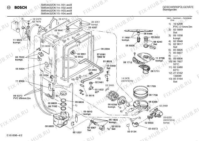Схема №3 SMS4432DK с изображением Панель для посудомоечной машины Bosch 00288321