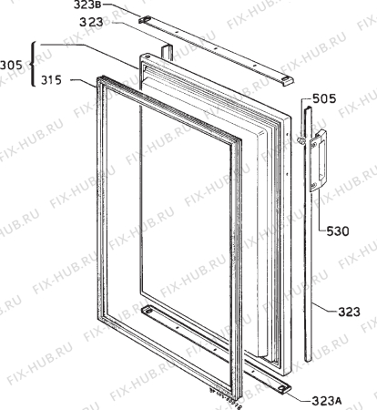 Взрыв-схема холодильника Zanussi ZC1130PR - Схема узла Door 003