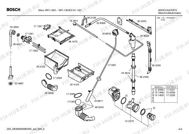 Схема №2 WFL1363EE Maxx WFL1363 с изображением Инструкция по эксплуатации для стиральной машины Bosch 00591397