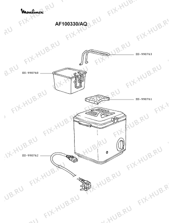Схема №1 FF102430/AQ с изображением Кабель для тостера (фритюрницы) Tefal SS-990762