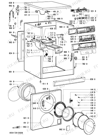 Схема №1 WAP 9788 с изображением Обшивка для стиралки Whirlpool 481245214831