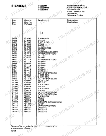 Схема №6 FS269M4 с изображением Коммутационная панель для телевизора Siemens 00757822