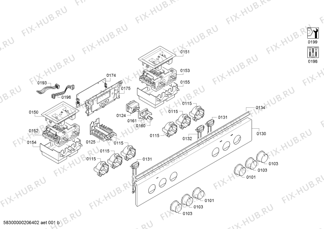 Схема №3 E1FCA0AN0 с изображением Панель управления для электропечи Bosch 11021456