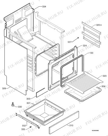 Взрыв-схема плиты (духовки) Electrolux EKK603504X - Схема узла Housing 001