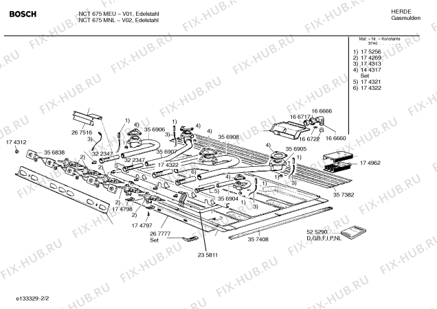 Взрыв-схема плиты (духовки) Bosch NCT675MEU - Схема узла 02