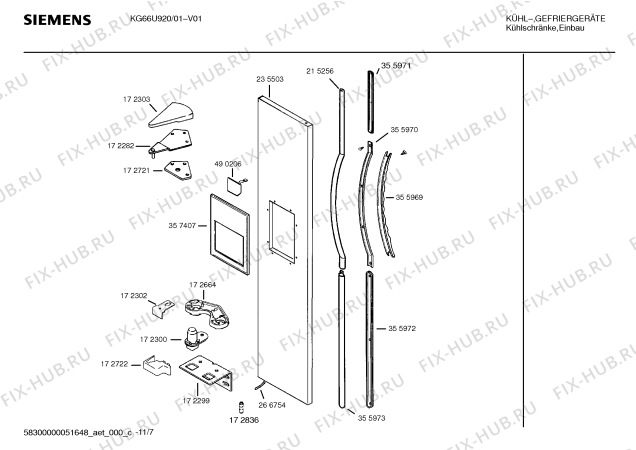 Схема №2 KG66U55 с изображением Рамка для холодильной камеры Siemens 00355970
