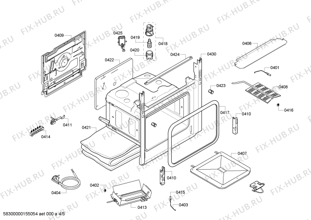 Взрыв-схема плиты (духовки) Bosch HGA223120Q - Схема узла 04