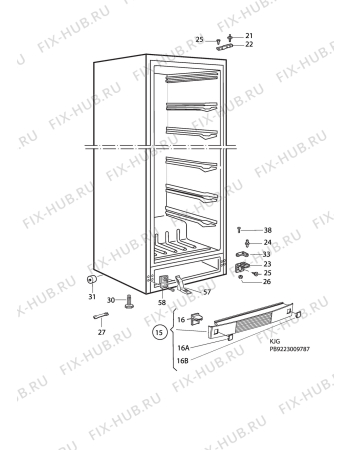 Взрыв-схема холодильника Husqvarna Electrolux QT3255W - Схема узла C10 Cabinet