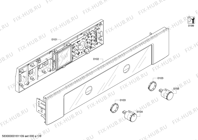 Схема №2 HBL5450UC с изображением Панель управления для духового шкафа Bosch 00684618