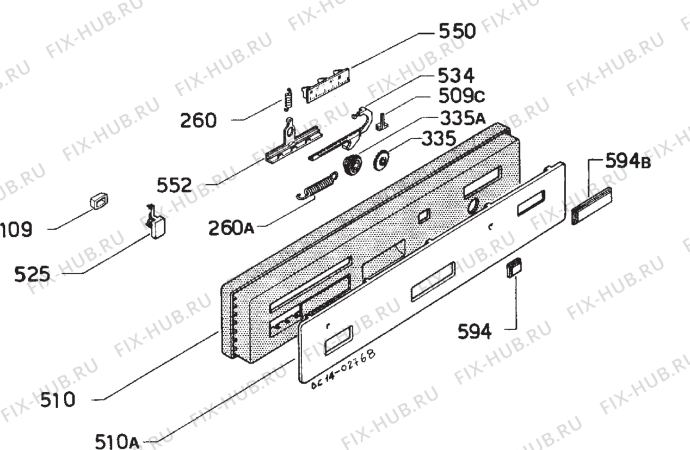 Взрыв-схема посудомоечной машины Zanussi DI760SS - Схема узла Command panel 037