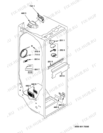 Схема №3 KSN 7070/A-IN с изображением Ручка двери для холодильника Whirlpool 481246268939