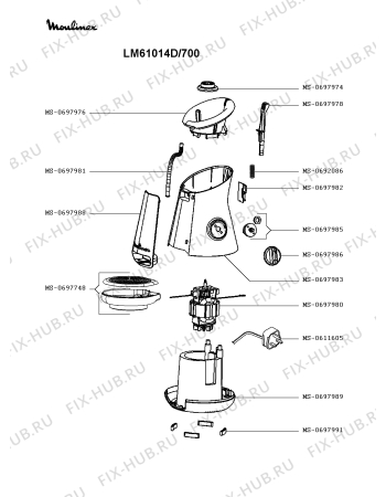 Схема №3 LM61014D/700 с изображением Крышка для чаши для электроблендера Moulinex MS-0697671