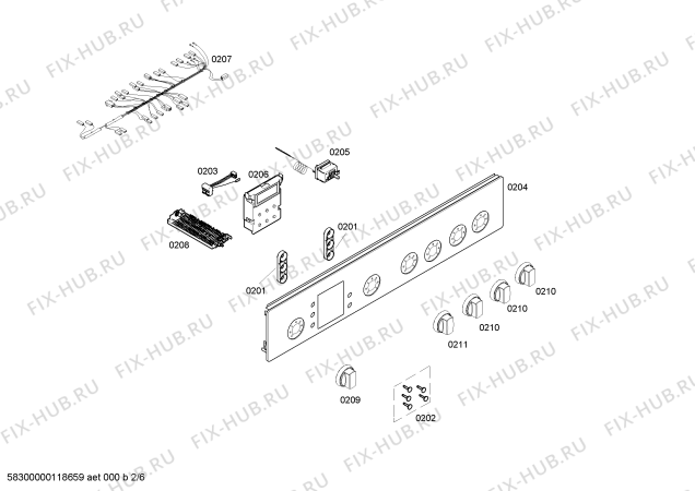 Взрыв-схема плиты (духовки) Bosch HSV746055T - Схема узла 02