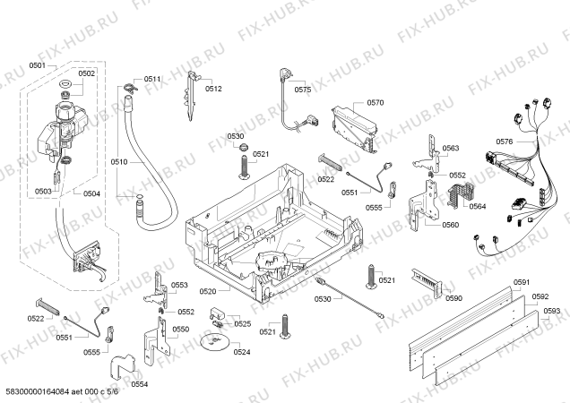 Взрыв-схема посудомоечной машины Bosch SMU50E65AU - Схема узла 05