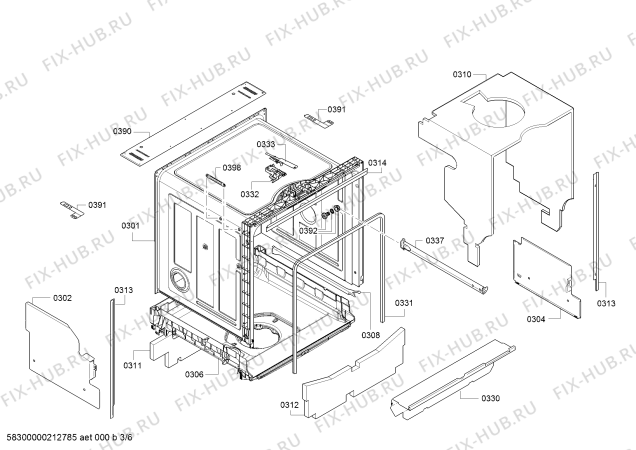 Схема №4 SMV24AX02R Silence с изображением Панель управления для посудомойки Bosch 11022011