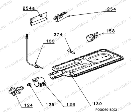 Взрыв-схема плиты (духовки) Zanussi ZCG557GW - Схема узла Functional parts 267