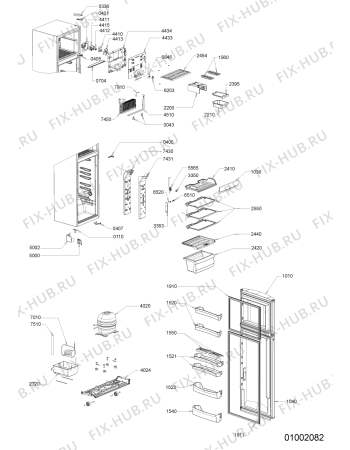 Схема №1 RIF 410 IG с изображением Дверь для холодильника Whirlpool 480132100272